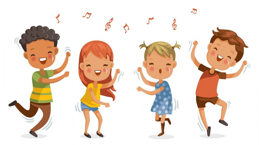 singende und tanzende Kinder