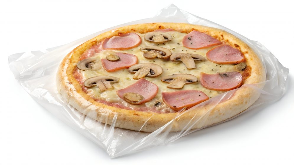 verpackte Tiefkühlpizza