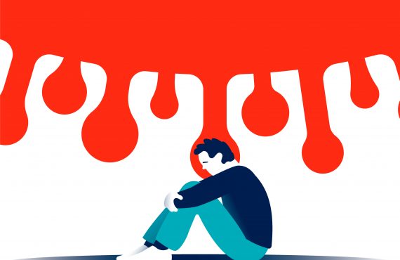 Konzept der psychischen Gesundheit und Angst aufgrund von Covid-19